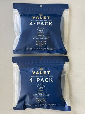 x2 VALET 2-Way Humidity Control Pack 69% Airtight Cigar Plastic Humidors 8 Total